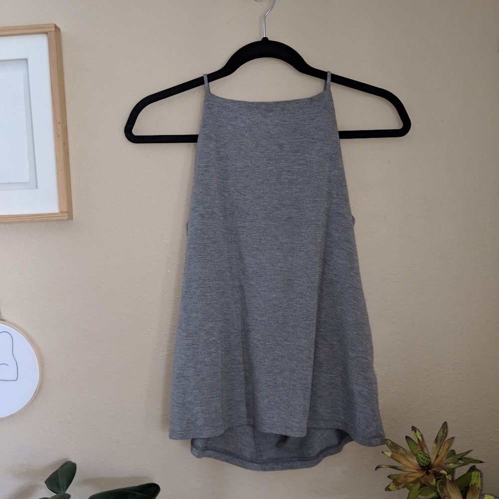 J Crew Grey High Neck Tank Top